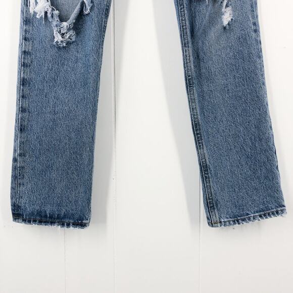 Agolde 90s Pinch Waist Straight Leg Jean High Waist Distressed in Rule Size 24 - Picture 7 of 16